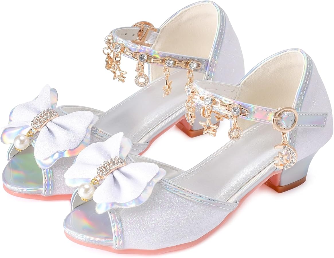 Amazon.com | Longitudinalhorse Little Girls Princess Wedding Sandals  Children's Crystal High Heels Dress Shoes Performance Evening Party Flower  Girl Formal Dress Shoes Toddler Big Kid Toddler