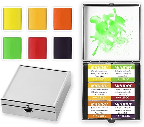 Miniatura 24 de Caja de estuche de acuarela portátil de mini lata de 12 pozos vacía con bandeja de mezcla de pintura es un pequeño kit de almacenamiento para viajes