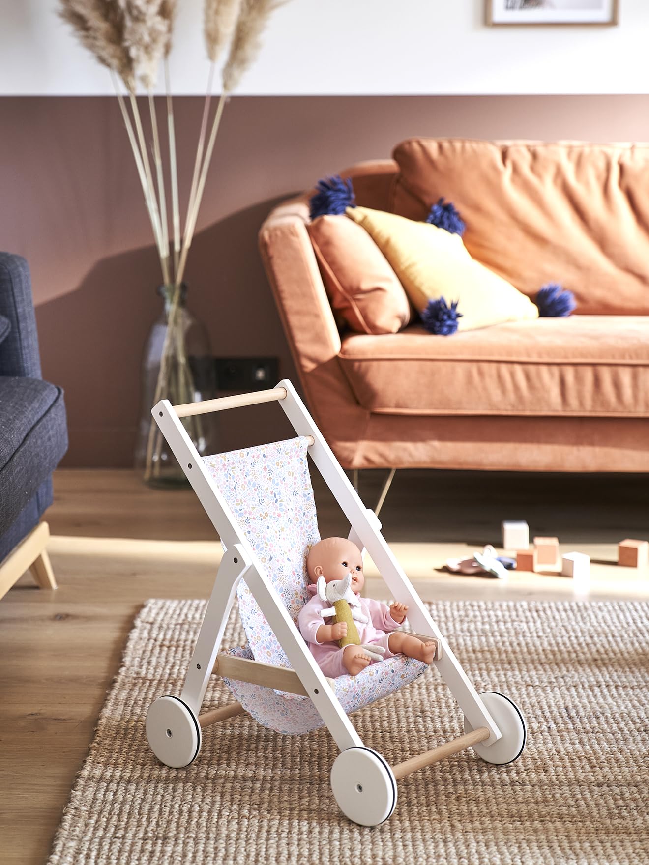 Vertbaudet Puppenwagen aus Holz, Wei, Einheitsgre: Amazon.de: Spielzeug