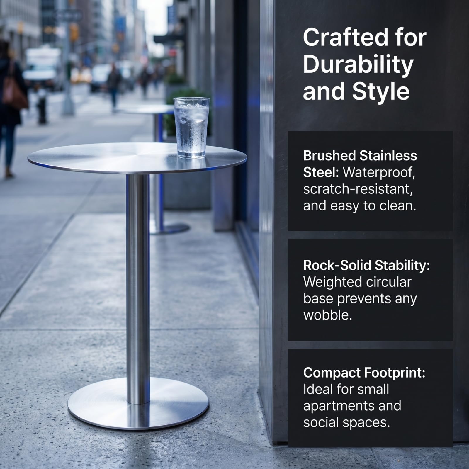 Amazon.com: Buokaiw Stainless Steel Round Bar Table,23.6in Cafe
