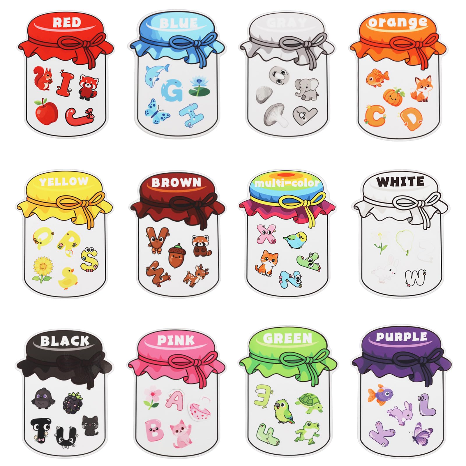 Magnetic Colour Sorting Toys, Colorful Sorting Fridge Magnets for Kids, Puzzle Animal Magnets for Refrigerator and Whiteboard, Multi-Purpose Magnetic Figures for Toddlers Ages 2-6(Bottle Style-Letter)