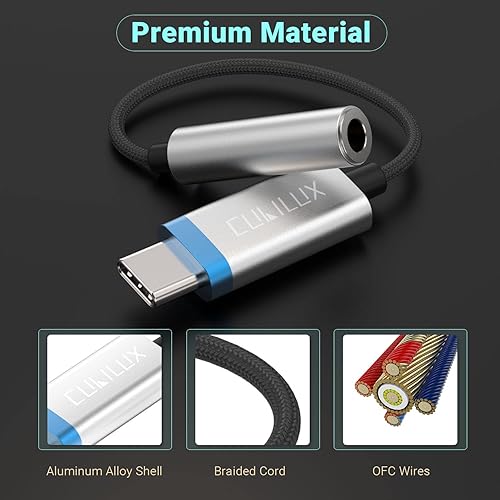 Vista 12 de Cubilux Paquete de 2 adaptadores de auriculares USB C compatibles con iPhone 15/16, iPad Pro 13/12.9/11, iPad Air 13/5th/4th, Google Pixel 9/8/7/6