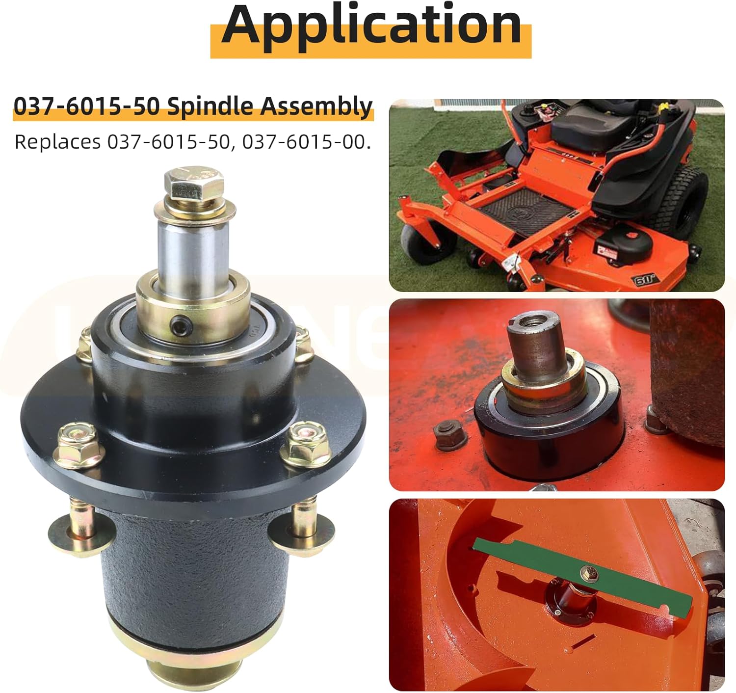 037-6015-50 Spindle Assembly with 033-6004-00 Pulley Replaces Bad Boy 037-6015-50 Spindle, 037-6015-00 for Bad Boy ZT Elite 60", Maverick 60", ZT Elite Limited 60", Revolt 61" Decks