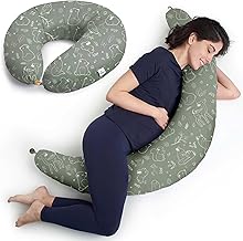 Niimo Oeko-TEX Standard 100 Pregnancy and Nursing Pillow, Maternity Pillow Cover, 100% Cotton, 2022 Distinguished by Two Prizes, Washable, Nursing Pillow