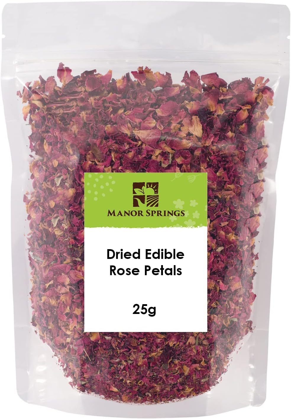 Dried Edible Rose Petals Premium Dried Flowers 25g by Manor Springs