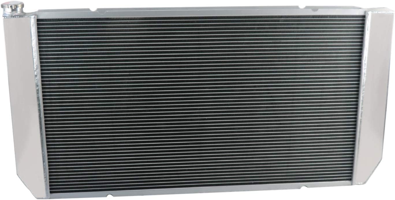 4 Rows Aluminum Radiator for 1988-2000 Chevy GMC C/K C2500 C3500 K2500 K3500 Suburban Pickup 7.4L + 2 X 12" Fan Shroud + Relay All AA5052 Aluminum Radiador for Chevy 1989 1990 1991