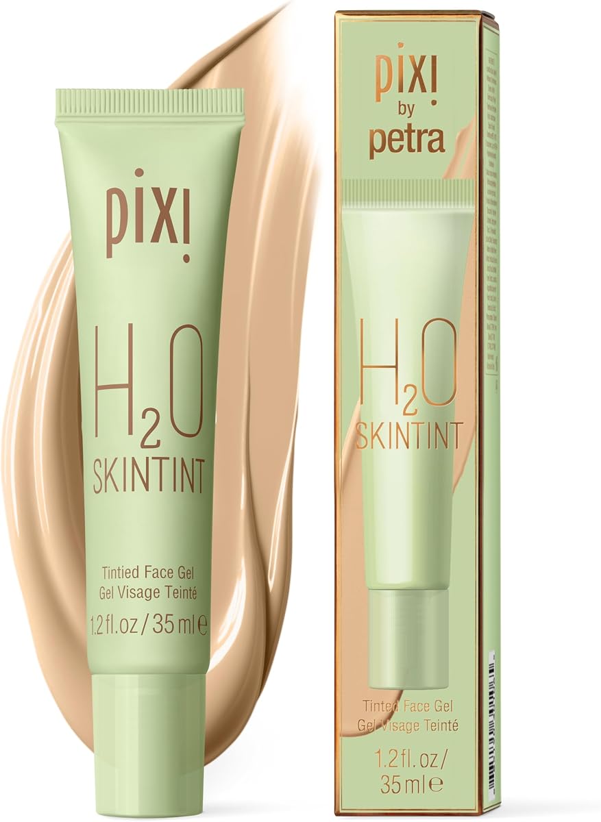 H2O SkinTint | Tinted Face Gel Moisturizer | Lightweight Hydrating Coverage with Hyaluronic Acid | Evens Skin Tone & Reduces Redness | Oil-Free Dewy Finish | Beige | 1.2 fl oz