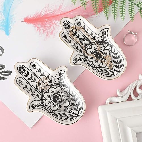 Miniatura 4 de Stephanie Imports Hamsa - Plato de cerámica y plato decorativo para joyas