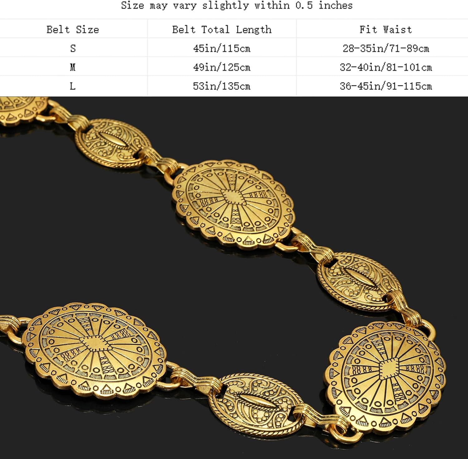 YGR Western Belts for Woman Cowgirl Metal Concho Chain Belts for Dresses Jeans Trousers Country Concert Outfit - Image 5