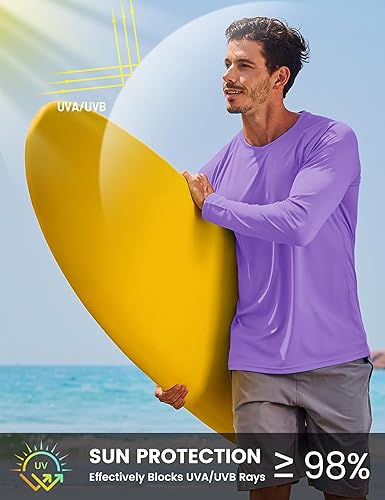 Miniatura 2 de TACVASEN Camiseta de protección solar UPF 50+ para hombre, manga larga, protección UV, ligera, camiseta de natación de secado rápido