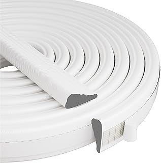 Wedge-Shape Window Weather Stripping Door Frame Seal Strip 118" White,Upgrade Black Foam,Soundproofing,Draft Stopper,Winter Insulation,Noise