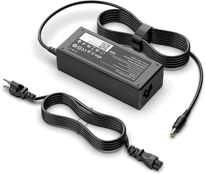 65W 19V Monitor Power Adapter Compatible with Acer SB220Q SB240Y R240HY | 3.42A Output, 5.5x1.7mm DC Tip, 8.86FT Cable, Compatible with S240HL G246HL S271HL, External Power Supply