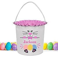 Vista 12 de Canastas de Pascua para niños y niñas, cesta de Pascua personalizada para niños, cesta de caza de Pascua, cesta de huevos de Pascua, cestas vacías