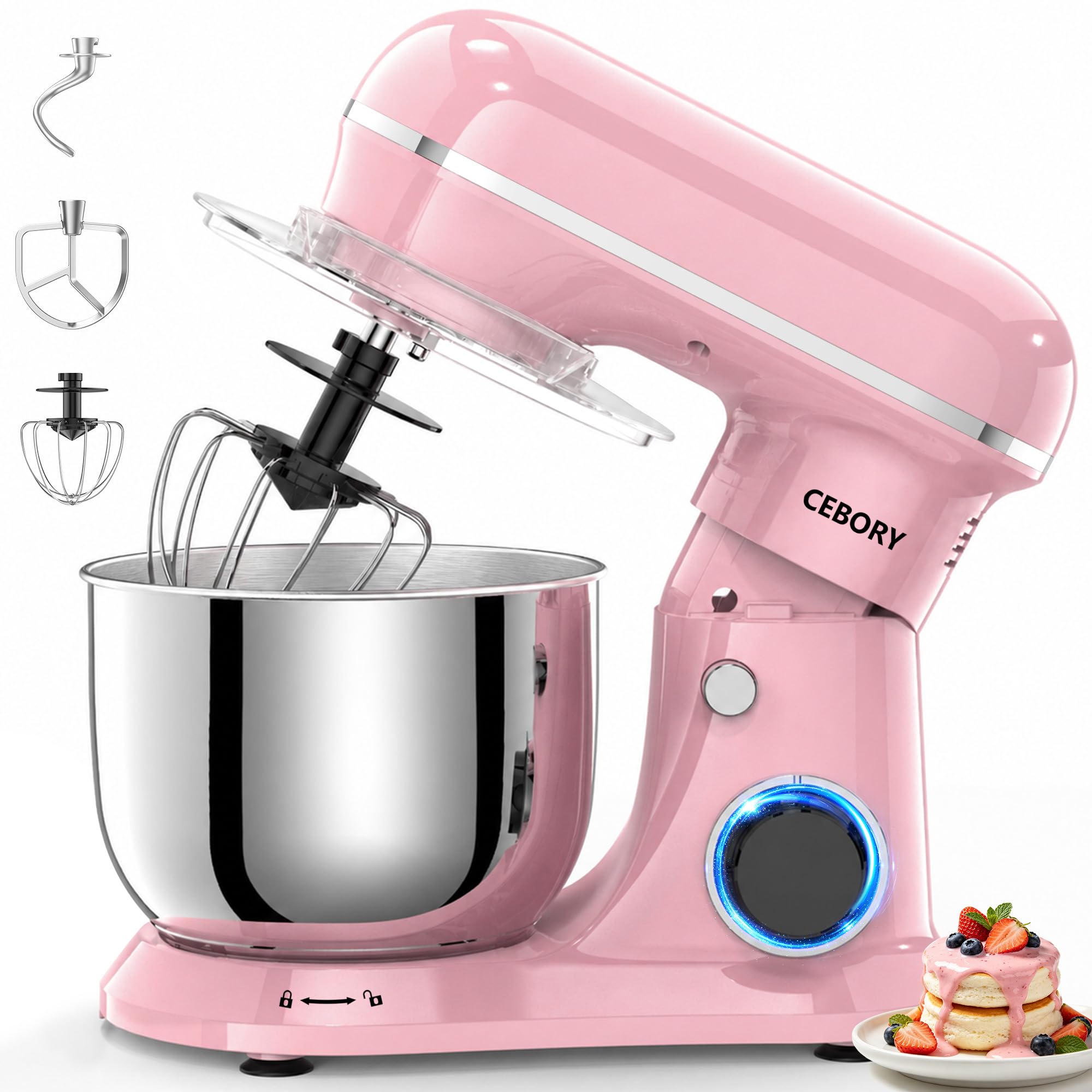 Stand Mixer, 4QT 10+P-Speed Electric Kitchen Mixer with Bowl | Dishwasher-Safe Dough Hook…