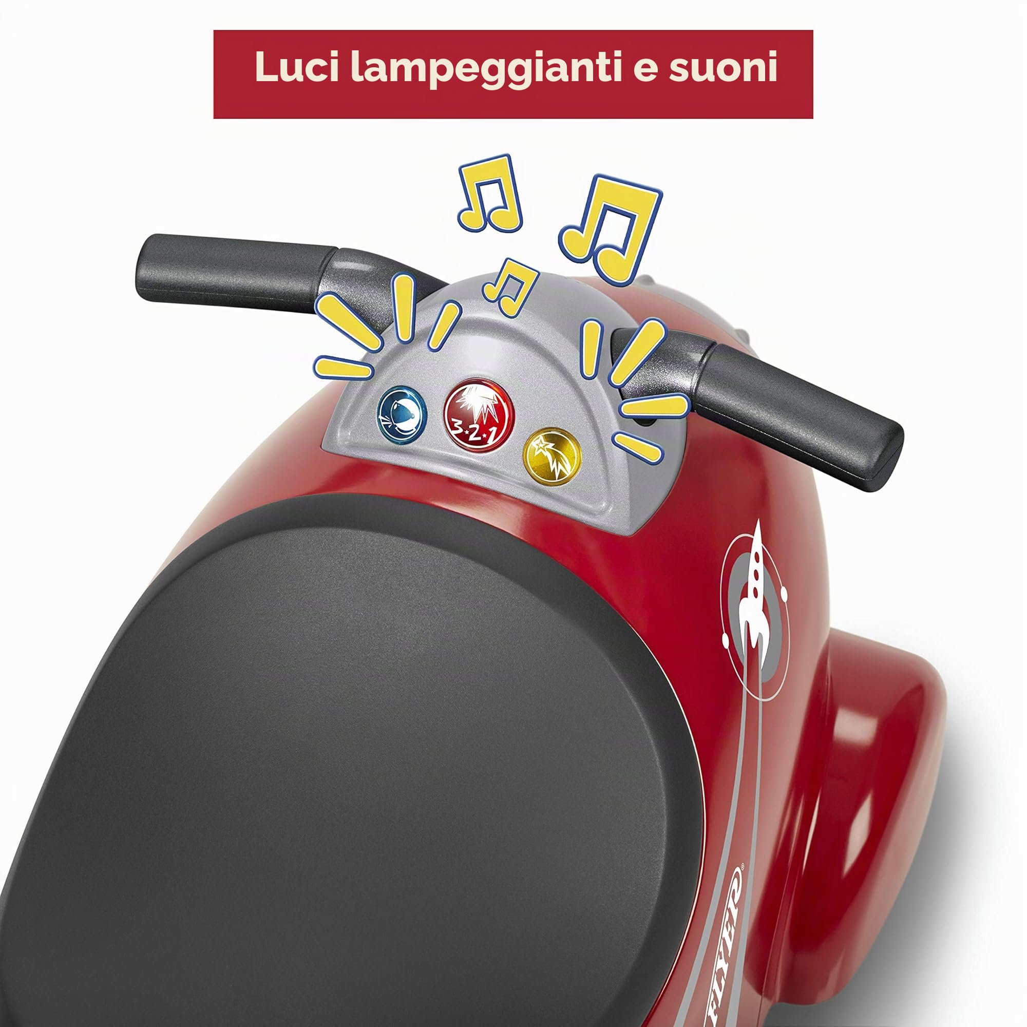 Radio Flyer Retro Rocket, Macchina cavalcabile bambini, Giocattolo rosso da cavalcare per bambini da 1 a 3 anni