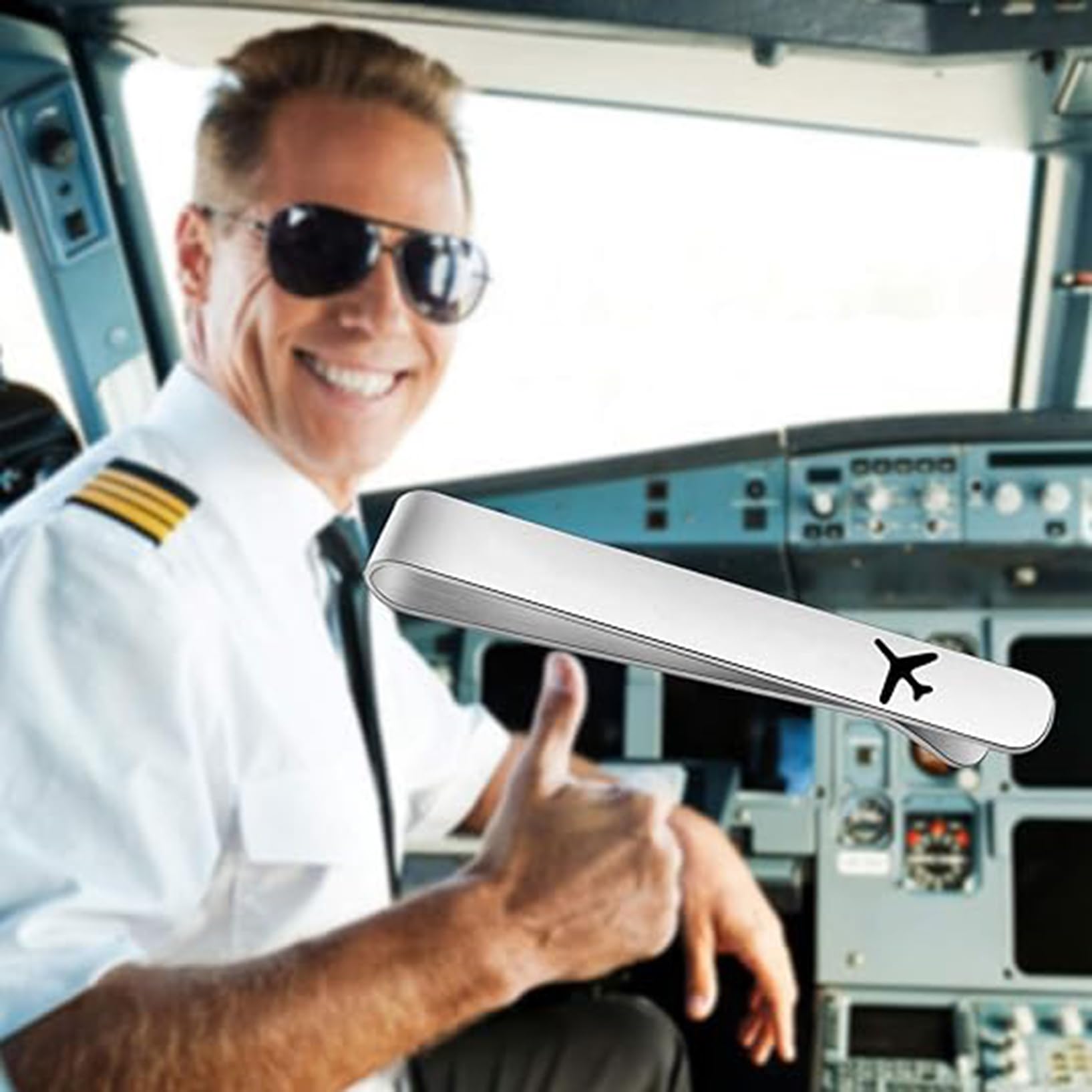 Clip de corbata de avión, joyería de avión, regalo de piloto, clip de corbata seguro para mosca, regalos de aviación, barra de corbata de piloto, regalos de viaje de larga distancia, regalo para