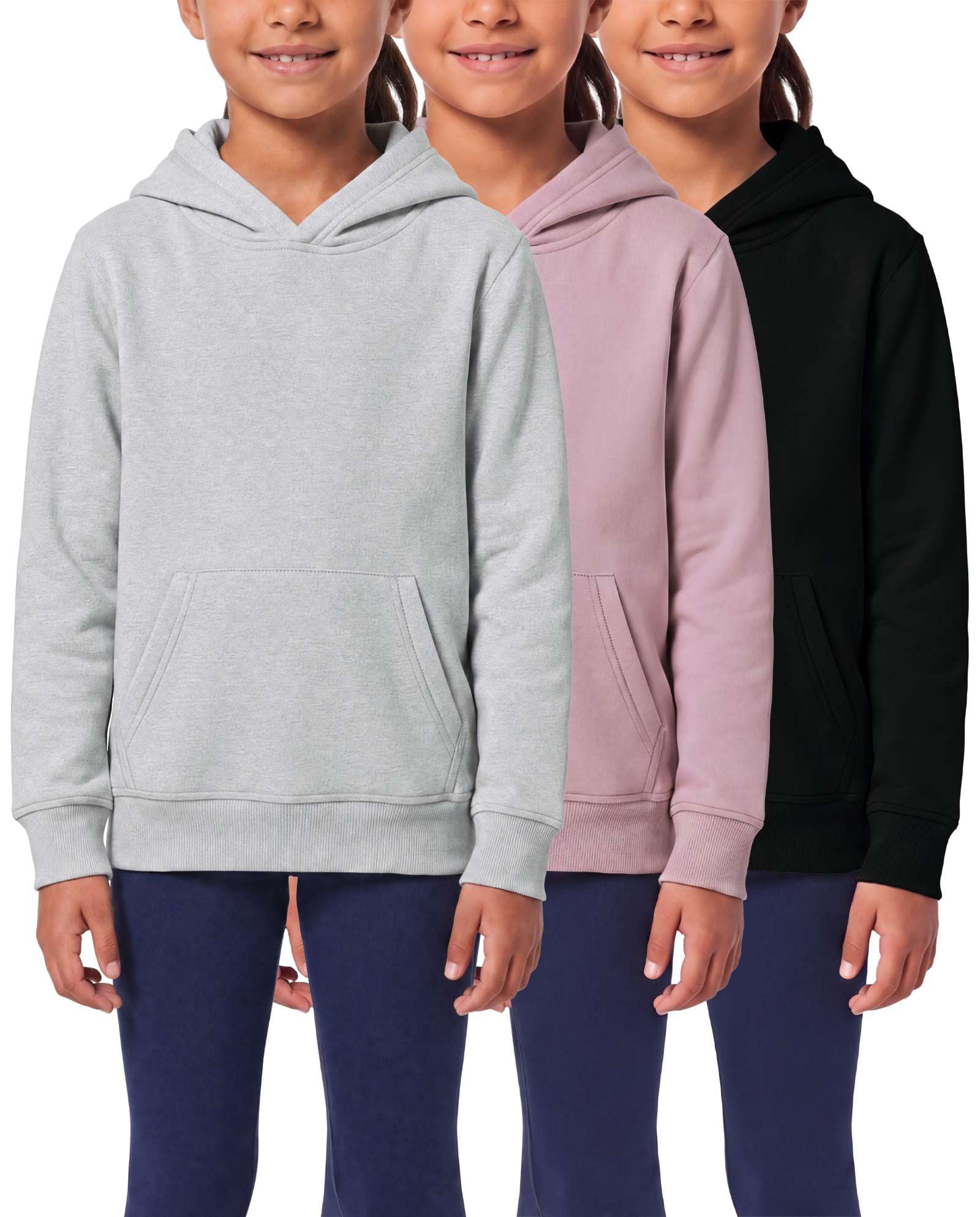 3 Pack Girls' Fleece Pullover Hoodies Sweatshirts Sweaters Kids Teens Tops