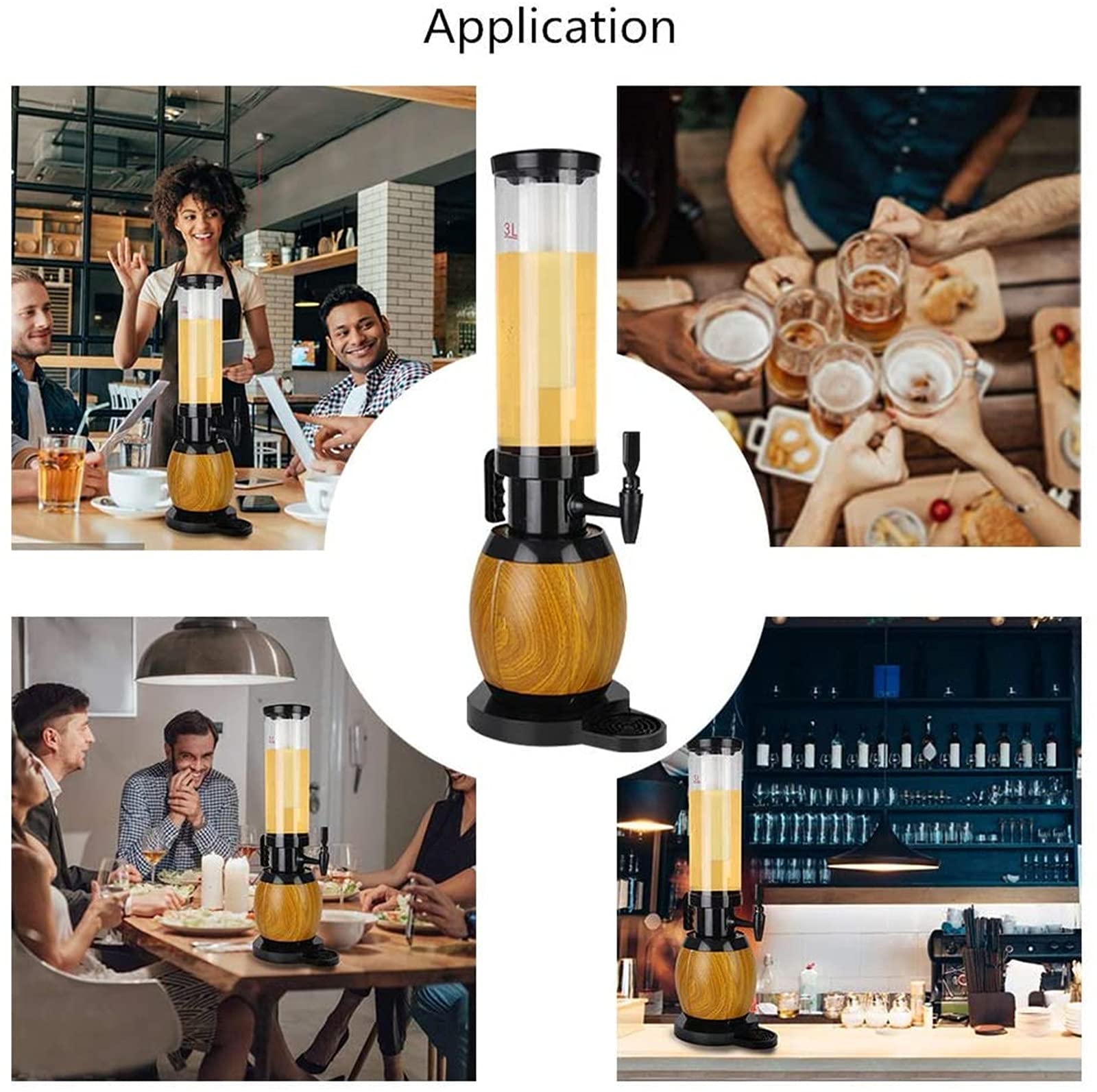 SXA Dispenser di Birra 3L Drugna Bevande Distributore della Torre della Bevanda con Il Tubo di Ghiaccio E Le Luci A LED per Il Bar Home Party Ristorante A Buffet