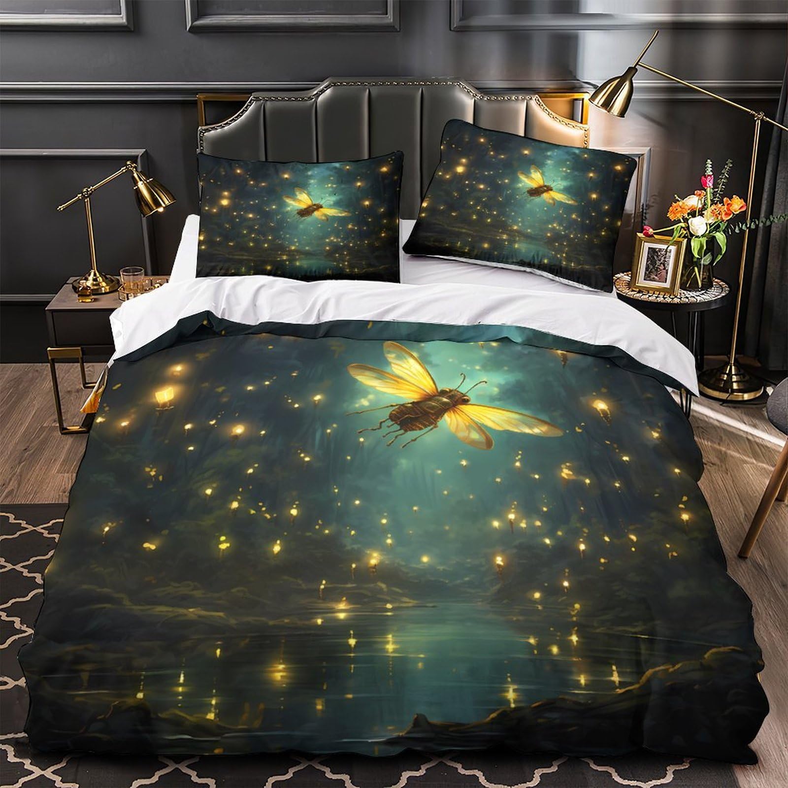 Housse de couette 260x220 patinage artistique anti-acarien et ultra douce pour grand lit