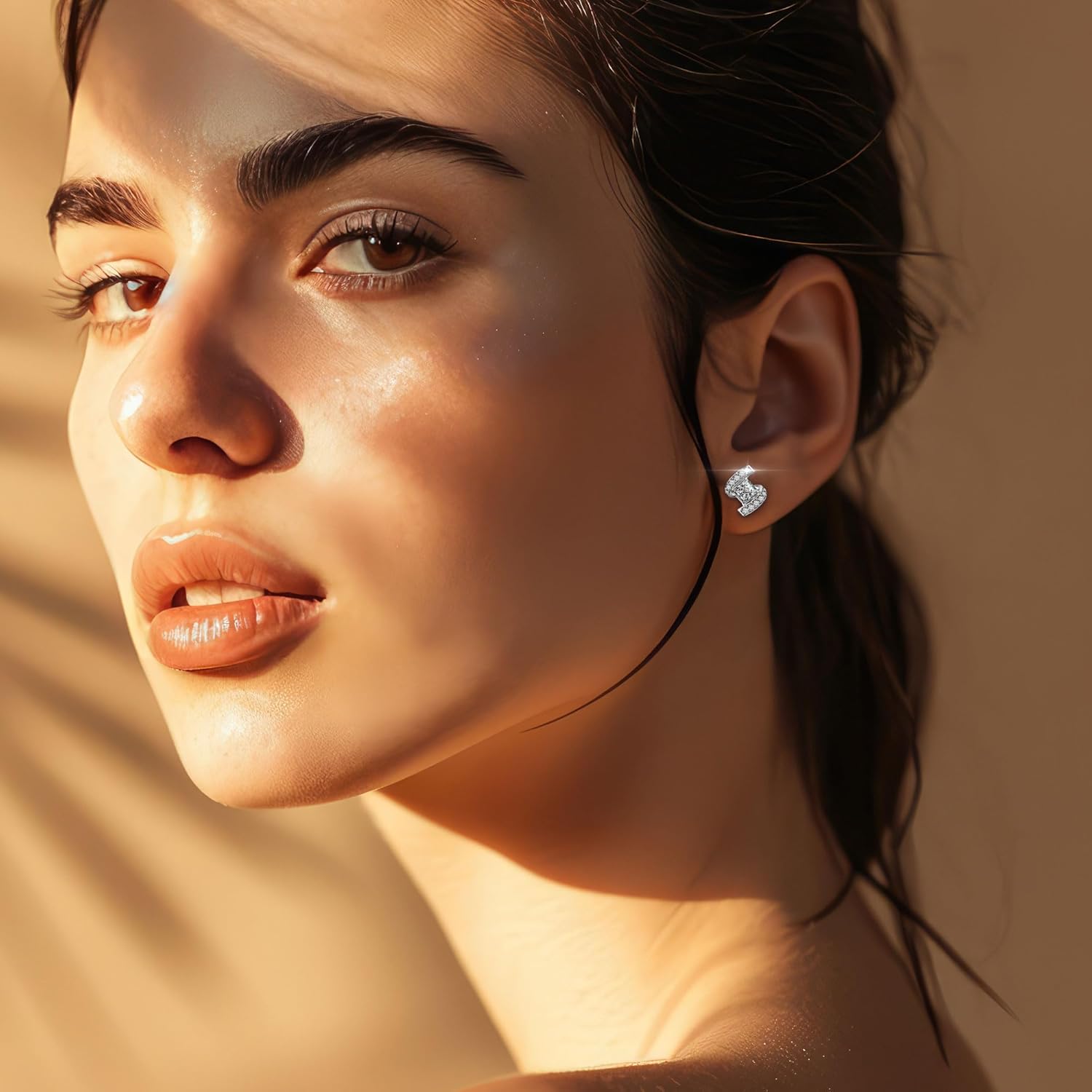 18K White Gold Plated Sterling Silver Square Princess Cut Cubic Zirconia Stud Earrings for Women Square Diamond CZ Stud Earrings for Women Hypoallergenic