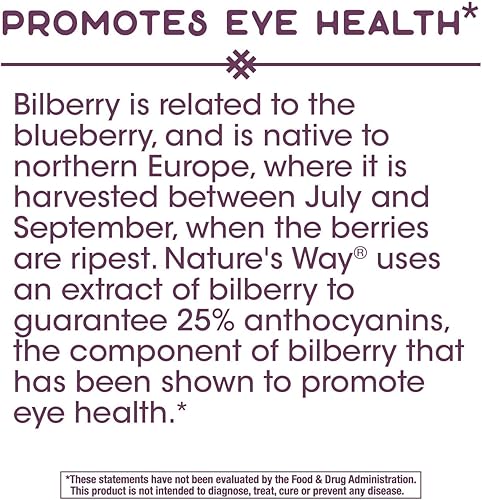 Miniatura 2 de Nature's Way Premium Extract Bilberry, Eye Health*, 90 Capsules