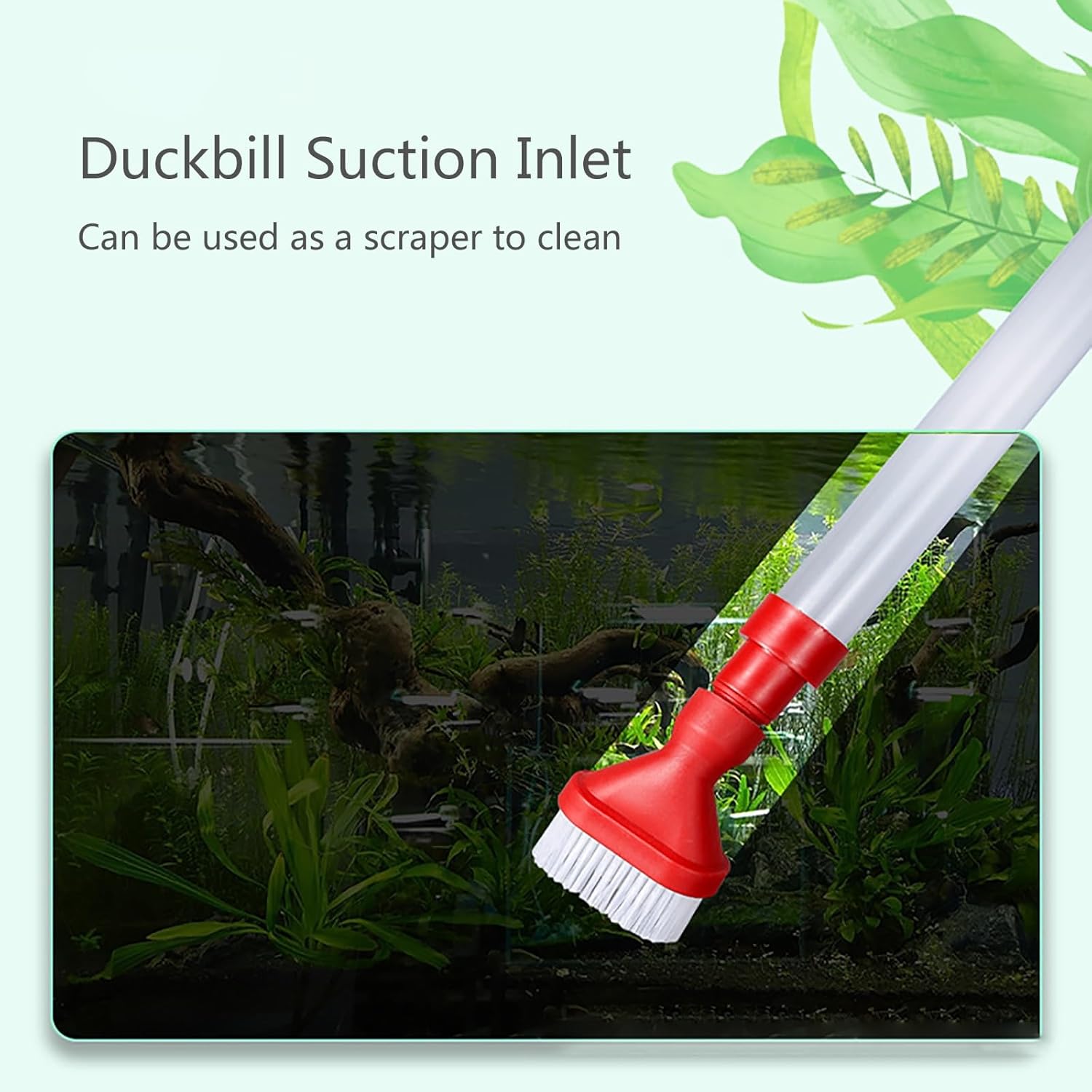 Fish Tank Cleaner with Water Hose Controller Clamp, Hand Siphon Hose, Aquarium Siphon Vacuum Cleaner for Fish Tank Cleaning Gravel and Sand