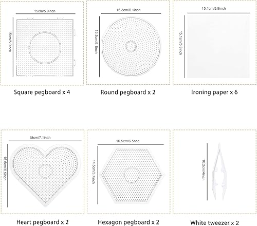 Miniatura 2 de Perler - Tableros de cuentas Dedoot de 18 piezas de 0.197 in, tablero de cuentas de plástico transparente con diseño de cuentas Perler (10 tablas +
