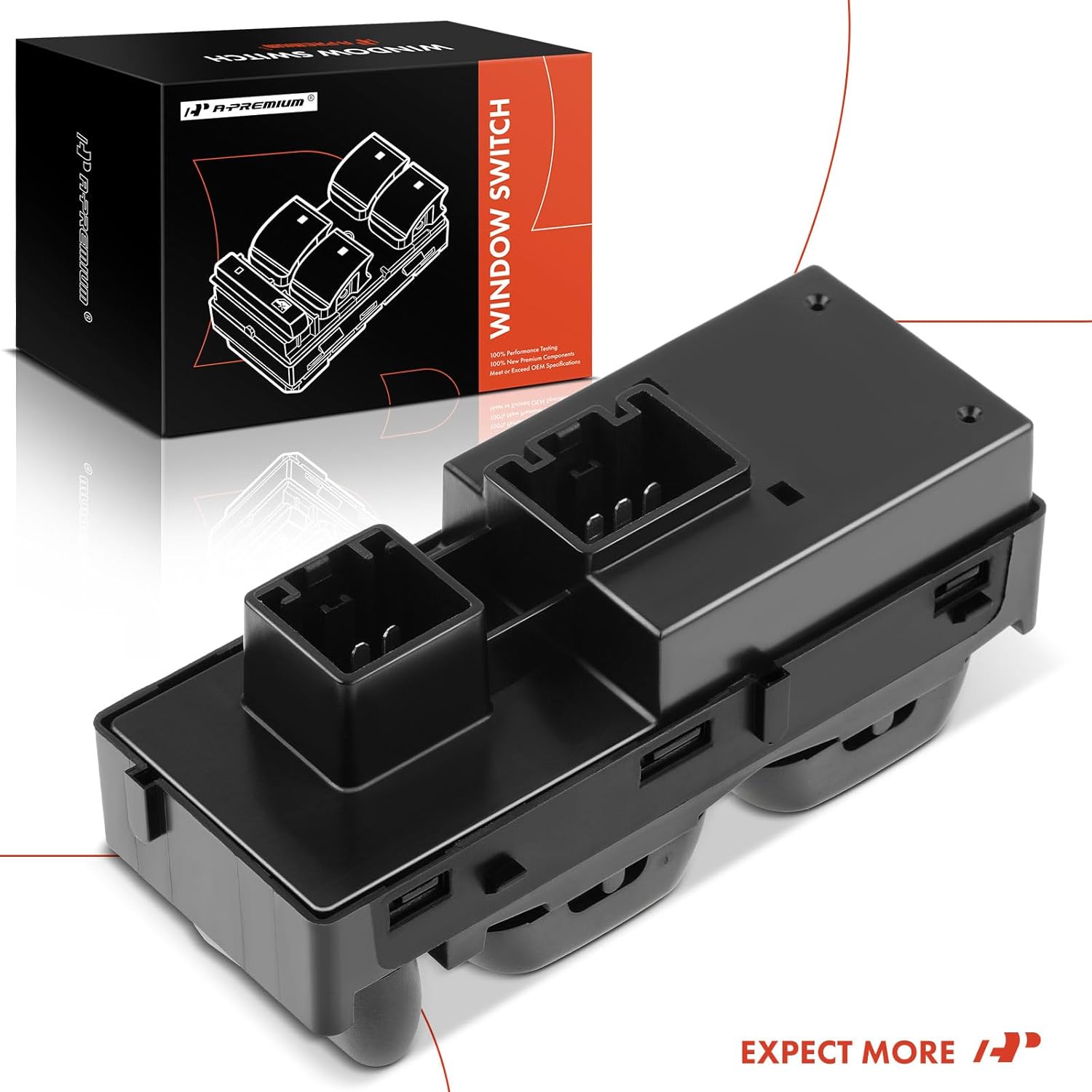 A-Premium Front Driver Side Master Power Window Switch Compatible with Ford & Mercury Models - F250 F350 Super Duty 2005-2007, Explorer 2004-2005, Mountaineer 2004-2005, Replace# 4L2Z14529AAA, 387327