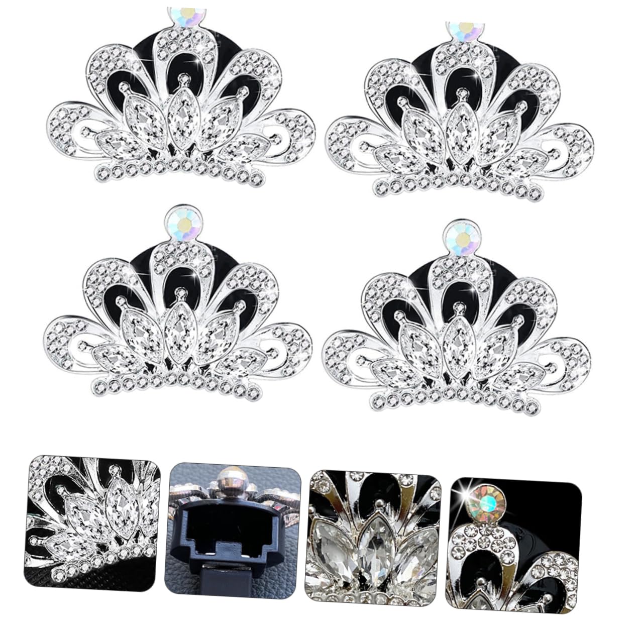Gatuida 12stücke Rhinestone Krone Auto-duftclip Stilvolles -diffuser Für Auto-innenraum Installieren Elegantes Design Für Reisen Büro Zuhause