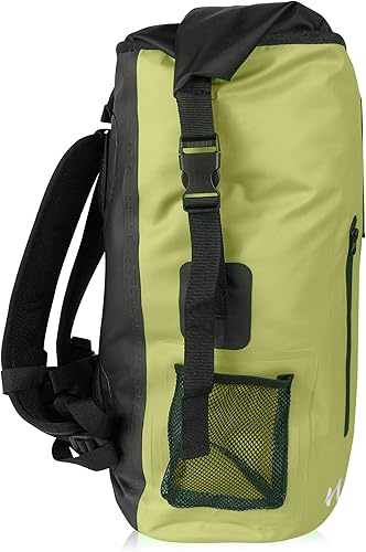 Miniatura 9 de Malo'o Mochila enrollable impermeable de 30 L, ideal para playa, mochilero, pesca y kayak, Verde oscuro, Rool-top