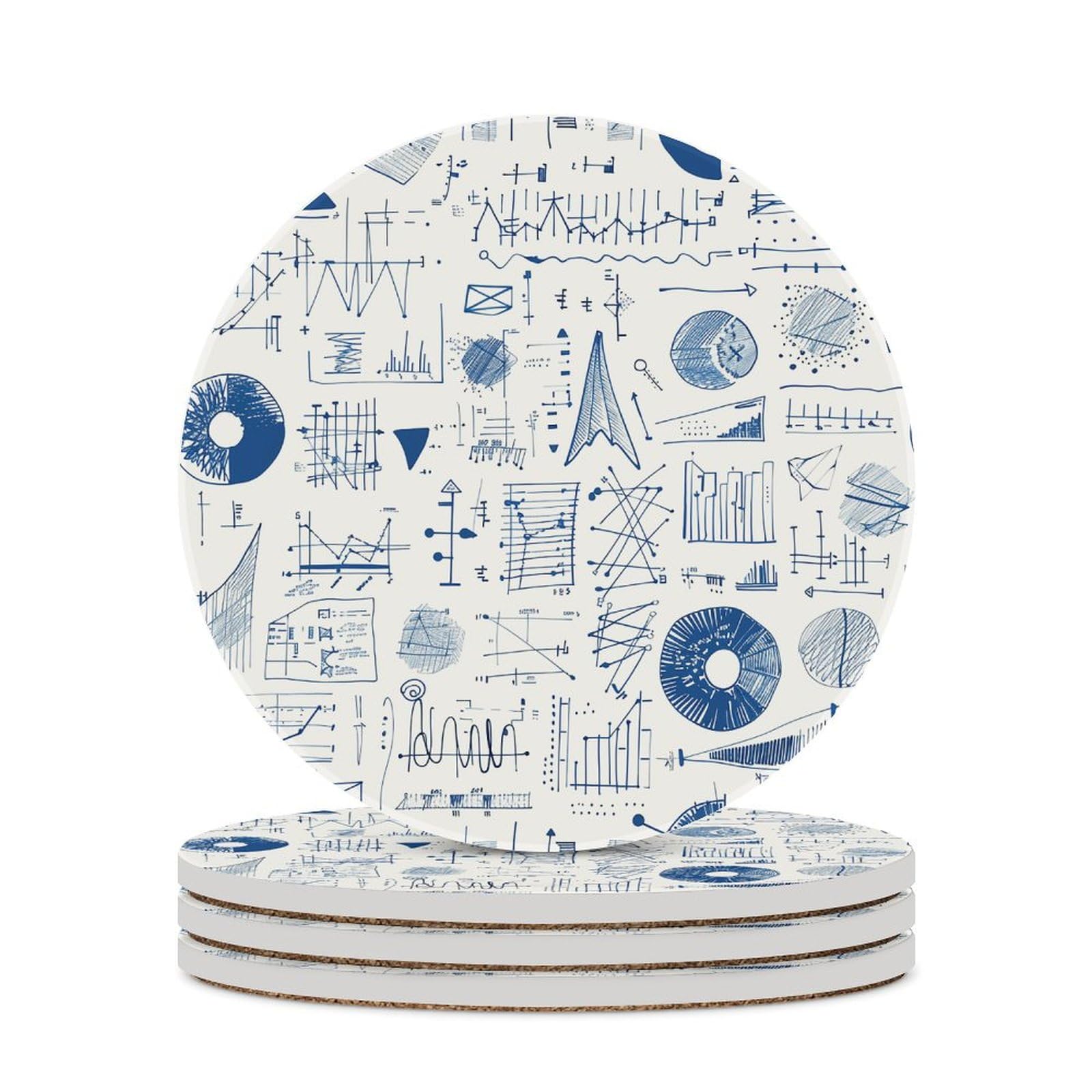 Dessous de verre pour boissons en céramique absorbante et liège de table