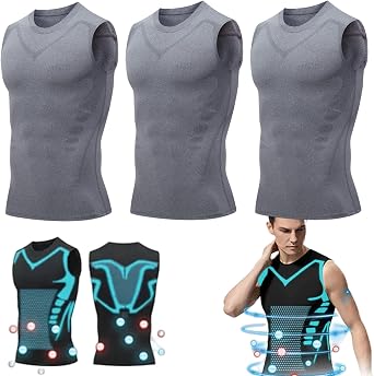 2024 New Shapewear Vest, Ionic Shaping Sleeveless Shirt for Men, Comfortable and Breathable Ice Silk Fabric
