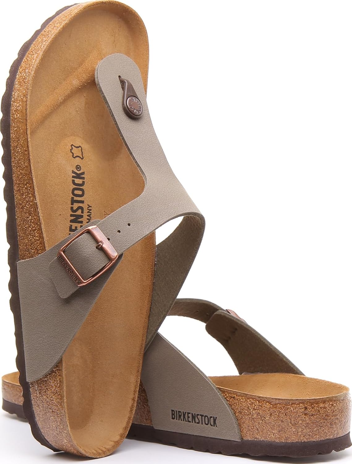 Birkenstock Women's Arizona SFB Cuir Suede Open Toe Sandals, 5, Grey Stone Stone, 40