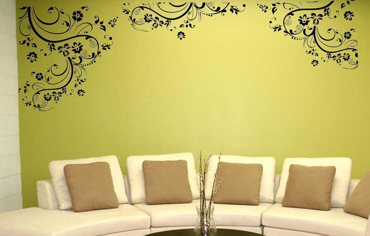Vinyl Wall Art Decal Sticker Swirl Flower Floral Ornament Design 3