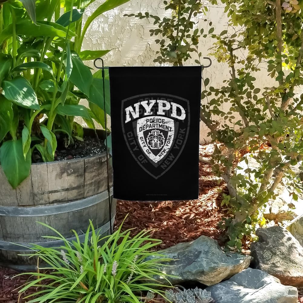 NYPD B&W Shield Garden Yard Flag