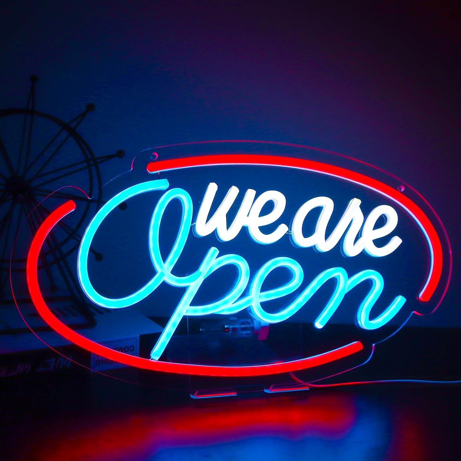 We Are Open Neon Signs for Wall Decor，Led Neon Light for Shop Bar,Pub 16.1''x 8.9''Open Signs for Business