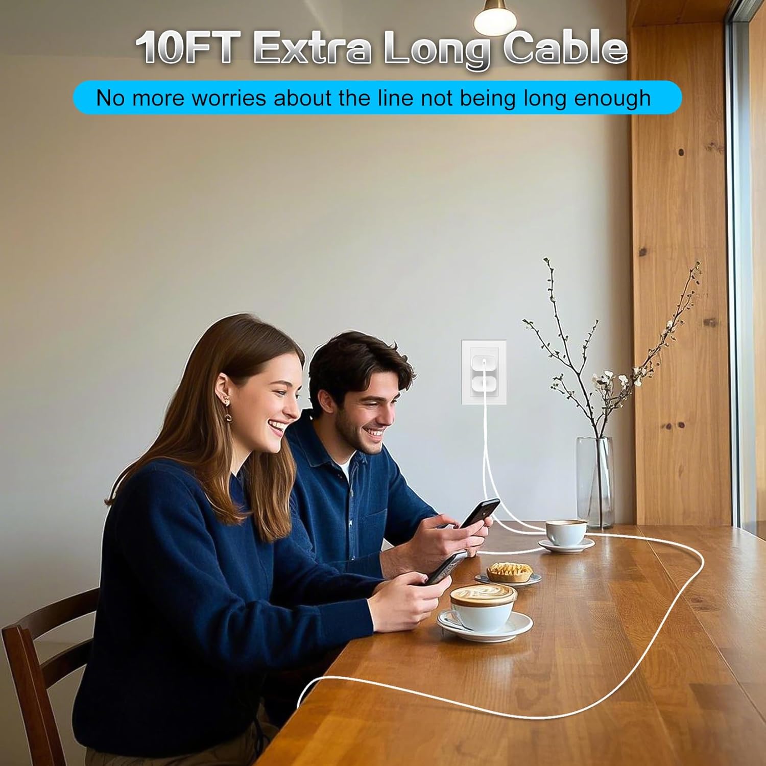 iPhone 17 16 15 Charger Fast Charging Block,2Pack 45W Type C Phone Charger,Quick USB C Chargers 10FT Long USB C Charging Cord for iPhone 17/17 Pro/17 Pro Max/17 Air/16 Pro/16 Pro Max/16e/15/15 Pro Max