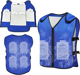 Ice Vest, Cooling Vest for Men & Women with 30 PCS Ice Packs, Adjustable Cool Vests for Working Hot Weather