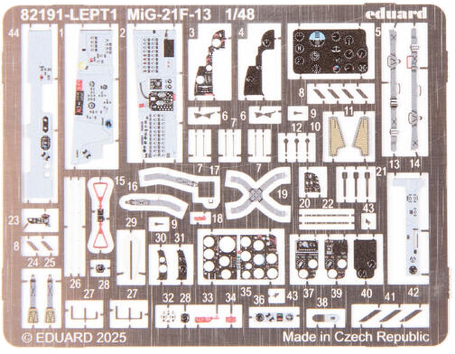 Eduard ProfiPACK MiG-21F-13 Zestaw modelarski samolotu wojskowego z tworzywa sztucznego, skala 1:48, z naklejkami i częściami PE do 6 wariantów