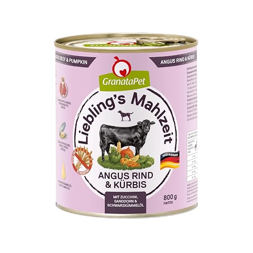 GranataPet Liebling's Mahlzeit Angus Piel y Kurbis Enlatados Comida para Perros 6 x 800 g