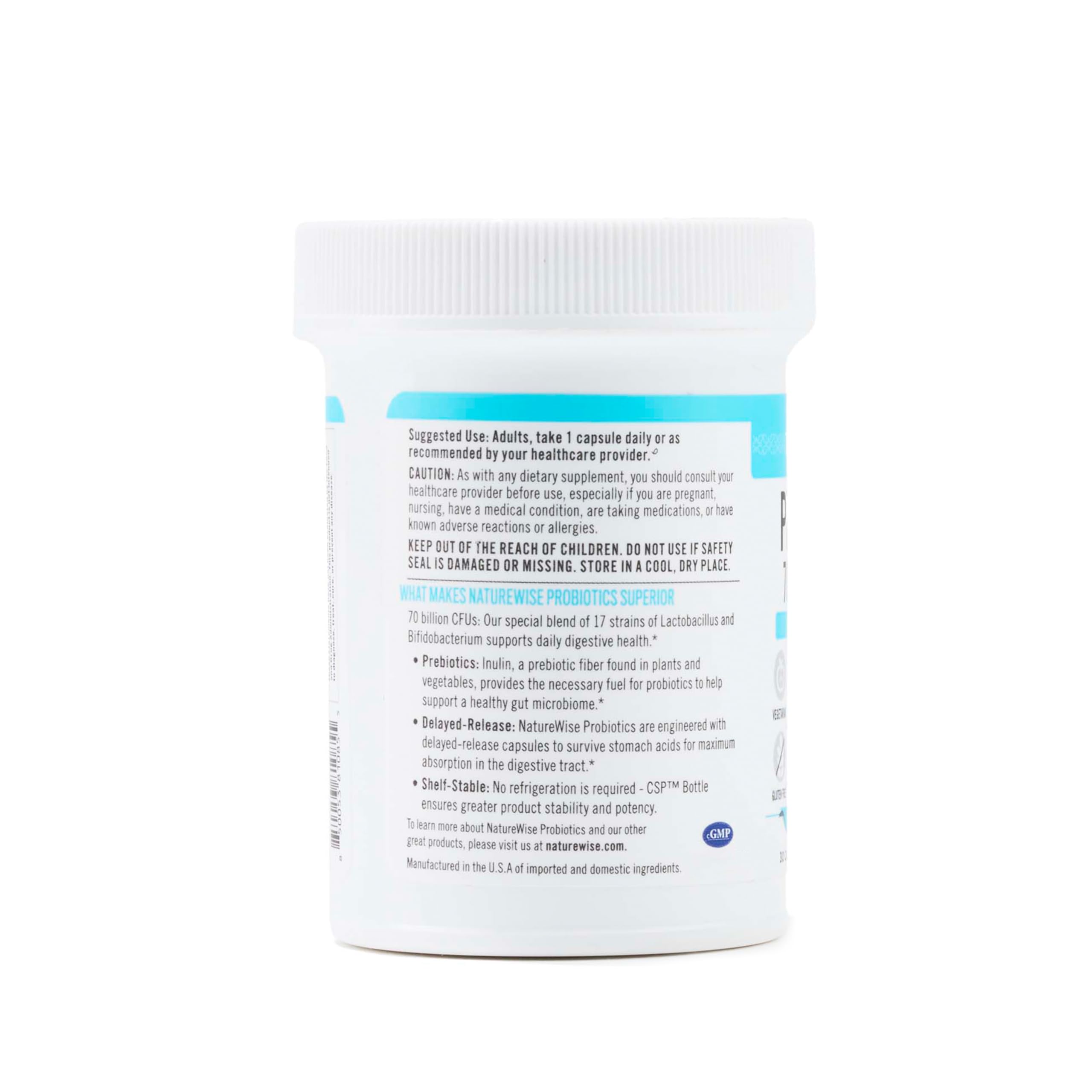 NatureWise Probiotics 70 Billion CFU - 17 Strains + Organic Prebiotics - Immune, Digestive & Gut Health Support for Women & Men - Vegetarian, Gluten-Free, Non-GMO - 30 Capsules[1-Month Supply] — Amazon image 11