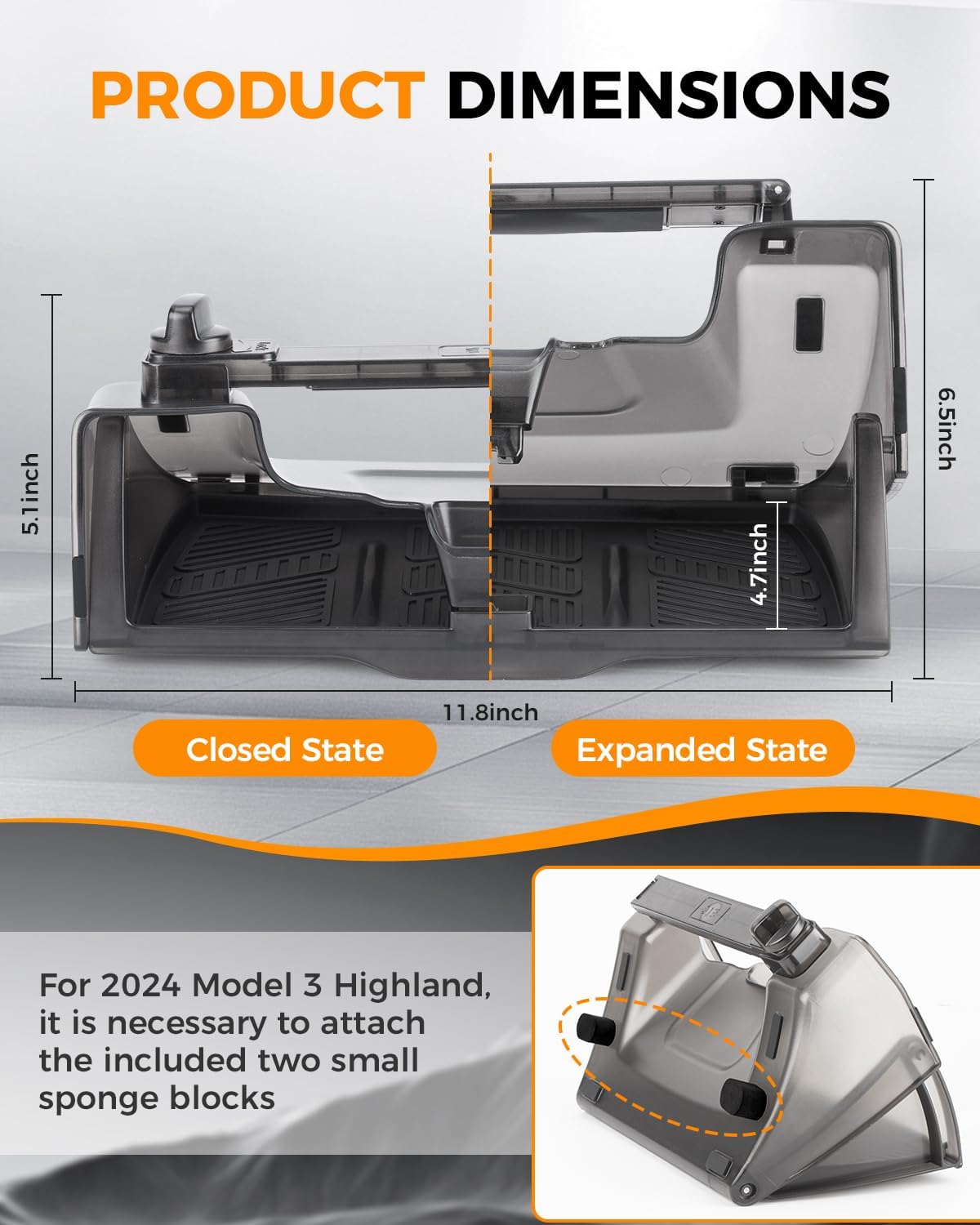 Hidden Under Screen Storage for Tesla Model Y Model 3 2021-2024, Center Console Organizer Accessories Compatible with Tesla Model Y Model 3 Accessories 2024(Black)