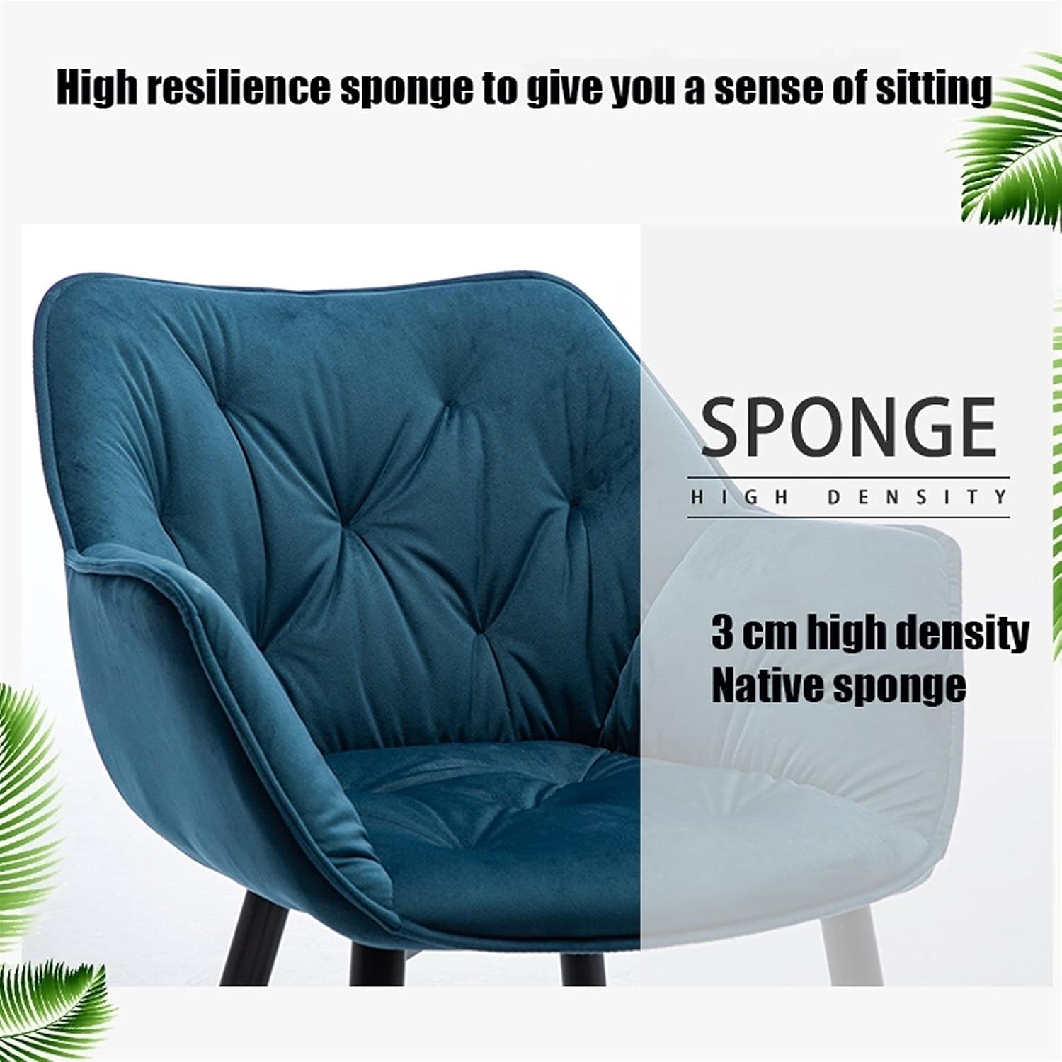 Modern Kitchen Dining Room Chairs Kitchen Dining Chairs Living Room Armchair Velvet Seat and Backrests for Office Lounge Dining Kitchen Bedroom (Color : Green, Size : White feet)