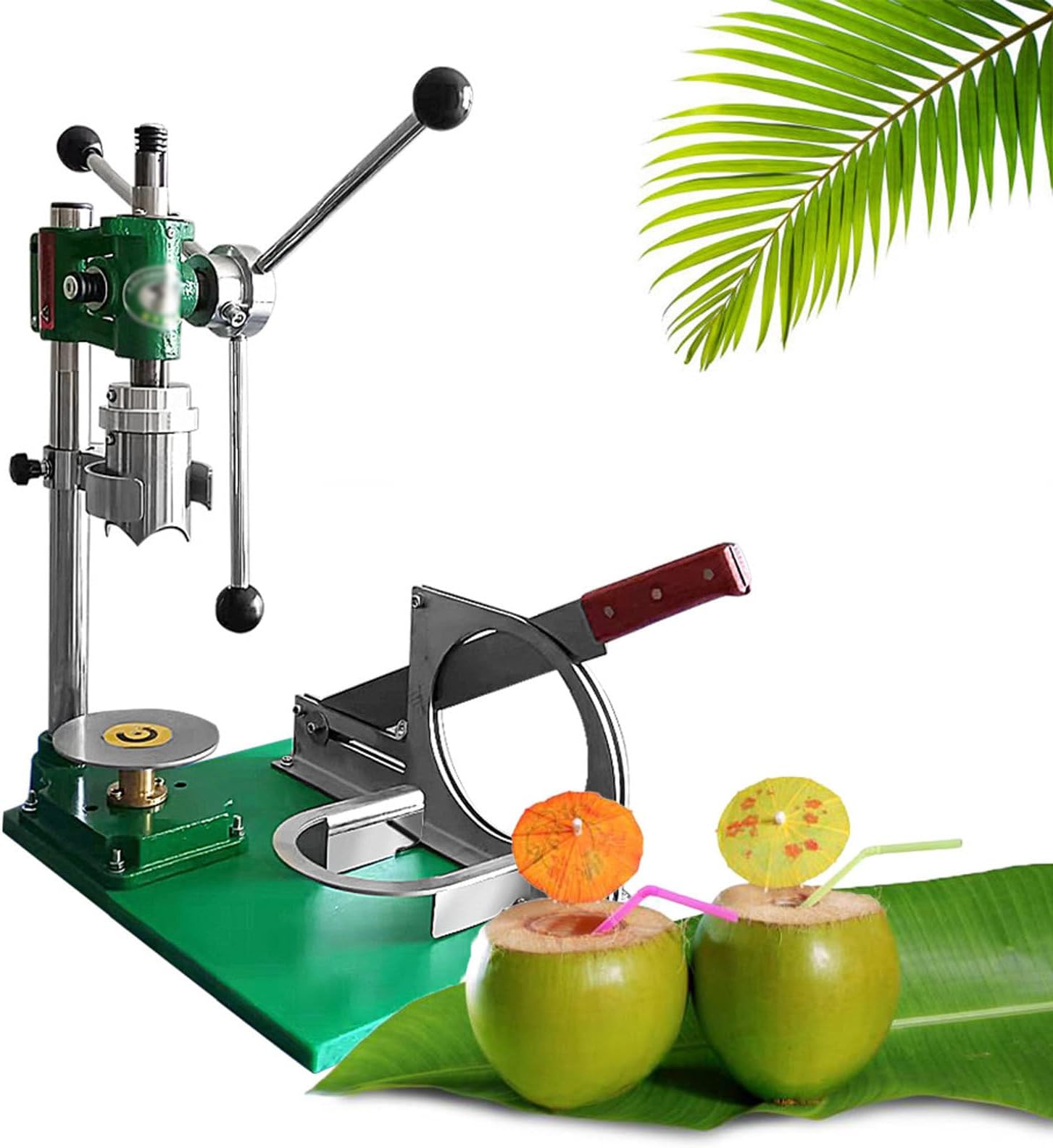 Manual Coconut Opener and Cutter Tool, Efficient Peeling and Opening Machine for Fresh Coconuts, Heavy Duty Matel Material, Ideal for Home and Commercial Use (3handles)