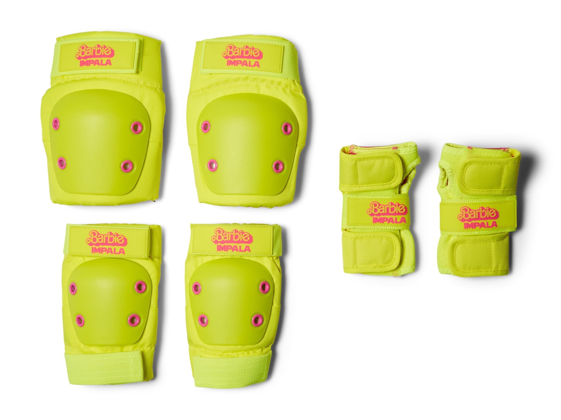Impala Rollerskates Girl's Protective Set (Little Kids/Big Kids) Barbie Bright Yellow SM (5-7 Years)