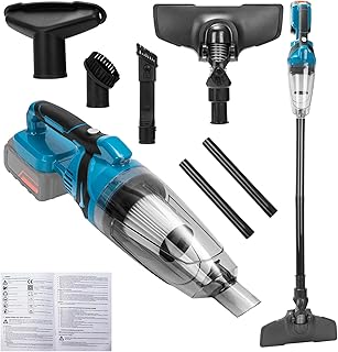 Aspiradora de Mano Potente Sin Cable, Mini Aspirador Industrial 18V con Batería, Aspirador Coche Potente Sin Cable, Aspiradora Pequeña para Cenizas, Hojas y Exterior, Incluye Accesorios