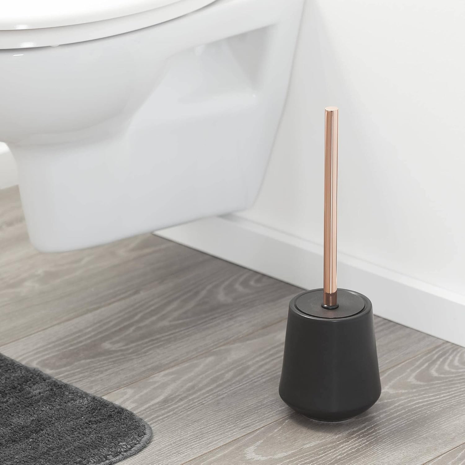Sealskin Conical Toilet Brush, Porcelain, Black, 12.3 x 39 x 12.3 cm