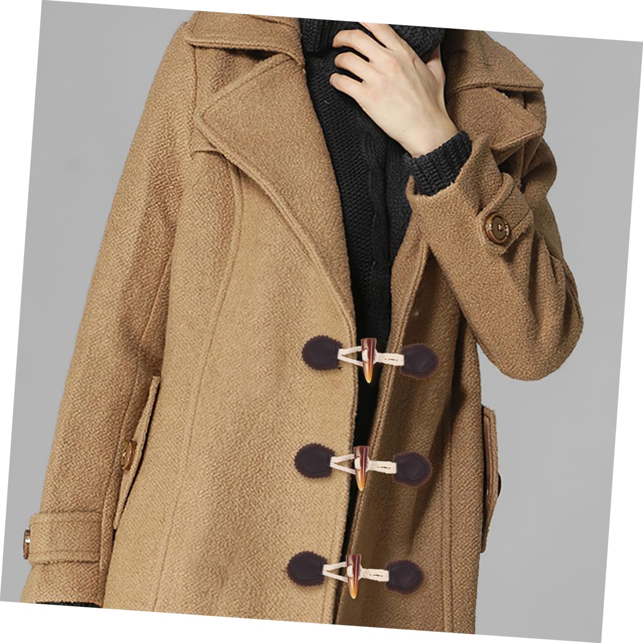 GARIOUANS 6 Paar Knebelknöpfe - Horn-Design Aufnähknöpfe Für Jacken Und DIY-Projekte