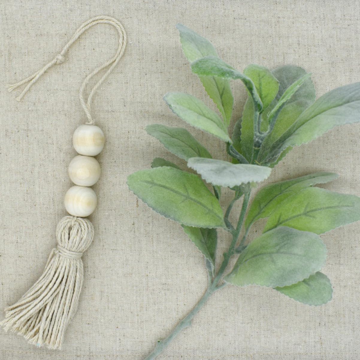 2pieza Borlas De Algodón Cuentas De Madera Para Colgar Decoración Borlas Hechas Mano Cuerda Natural Decoración Para Manija De Armario