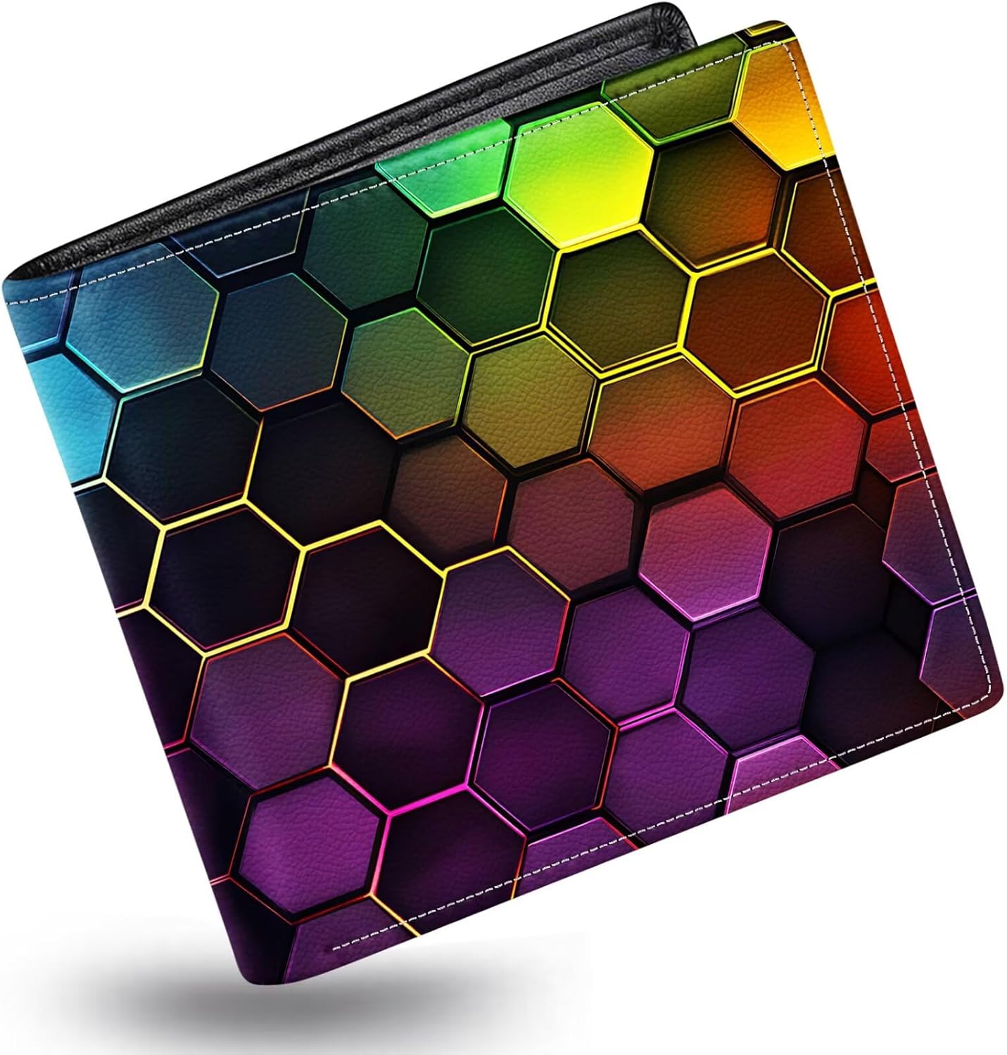 Boys Wallet for Kids, Kids Wallets for Teen 9-12 8-12 12-14 with Card,Funny Color Polygons Leather Bifold Rfid Blocking,Purse for Men Boy Male Youth Guys Christmas Gifts Birthday Present